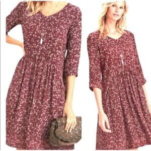 Women's Garnet Hill Dress Rayon Burgundy Teal Paisley Pockets Size 6